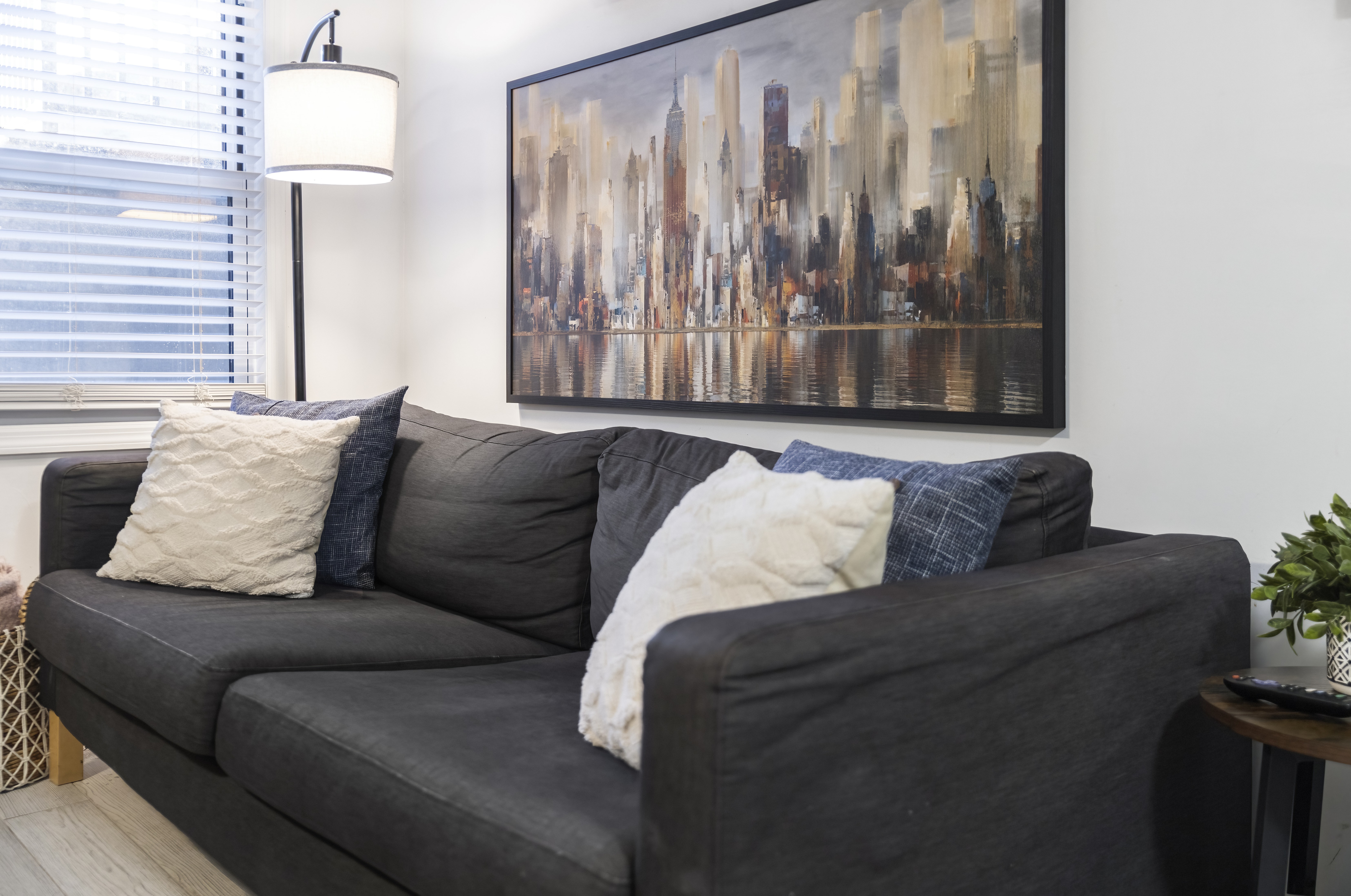 Living room sectional sofa with Smart TV
