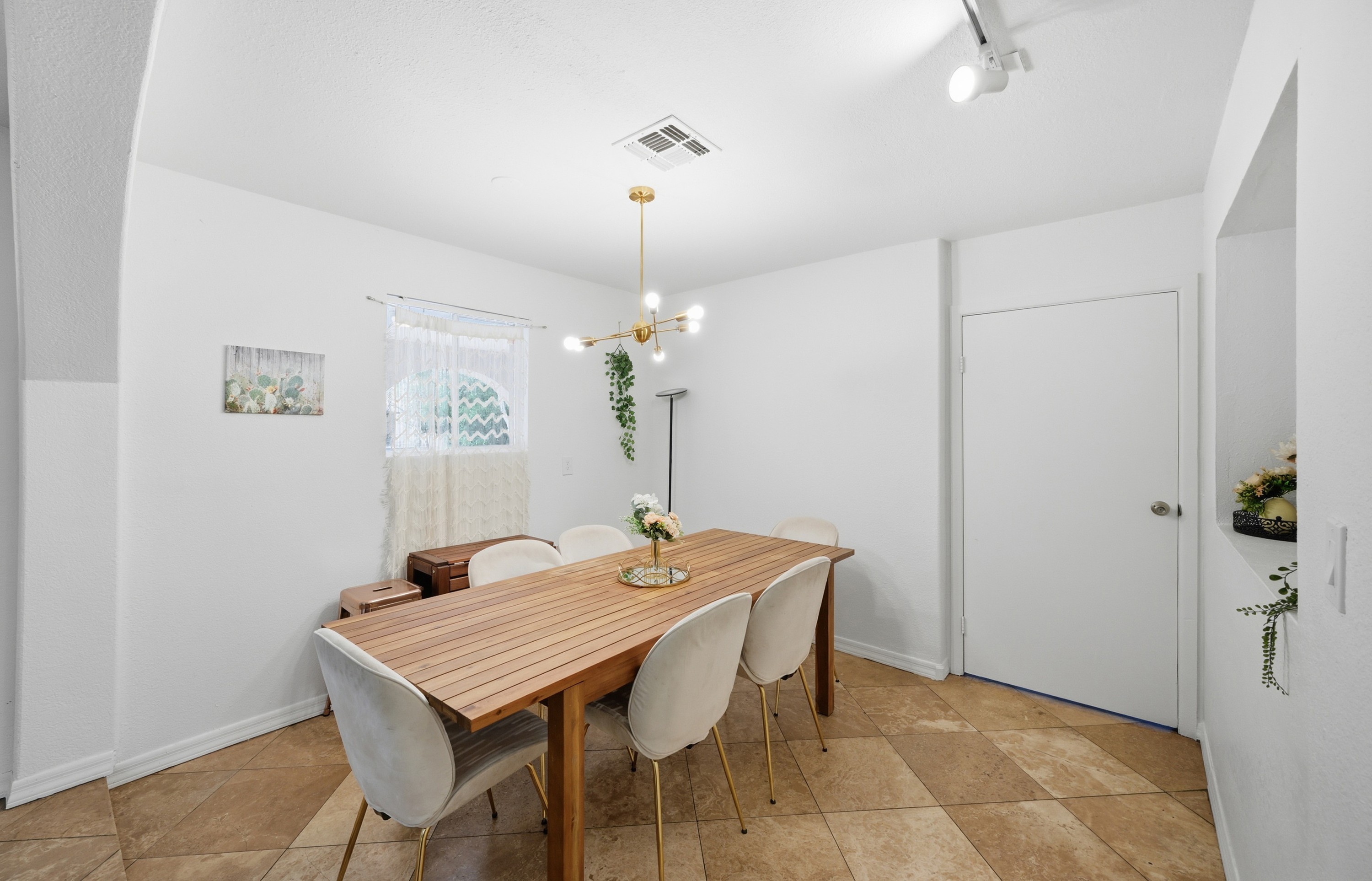 Dining room with large table