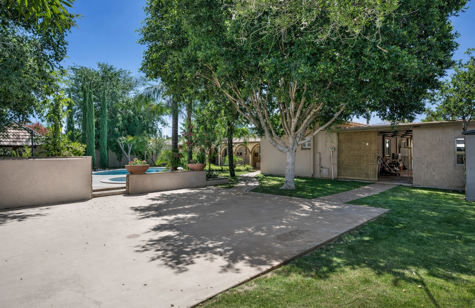 Private backyard oasis